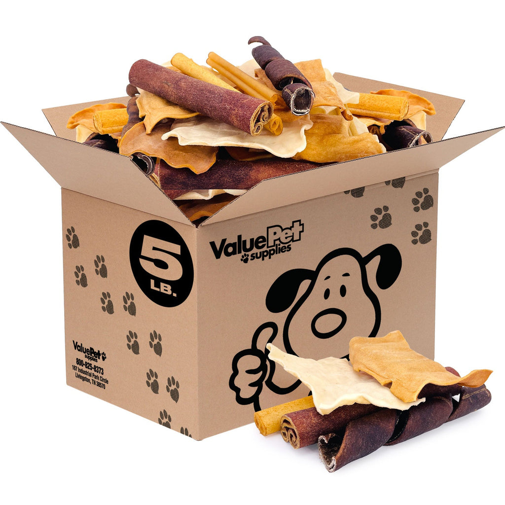 ValueBull USA Collagen Dog Chews: Fun Shapes, 5-Pound Bulk Healthy Treats