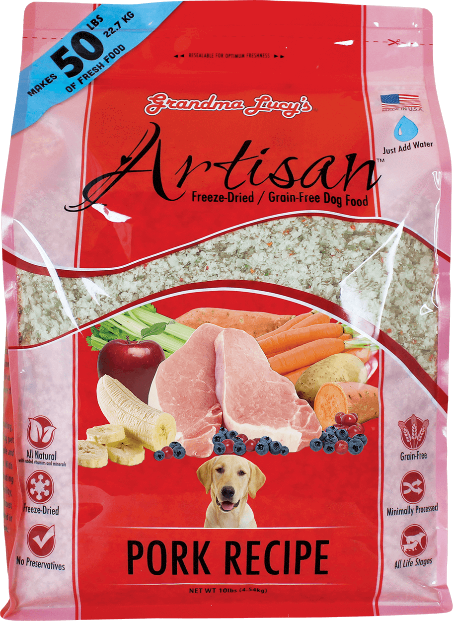 Grandma Lucy's Artisan Grain-Free Freeze-Dried Pork Dog Food 10lb Bag