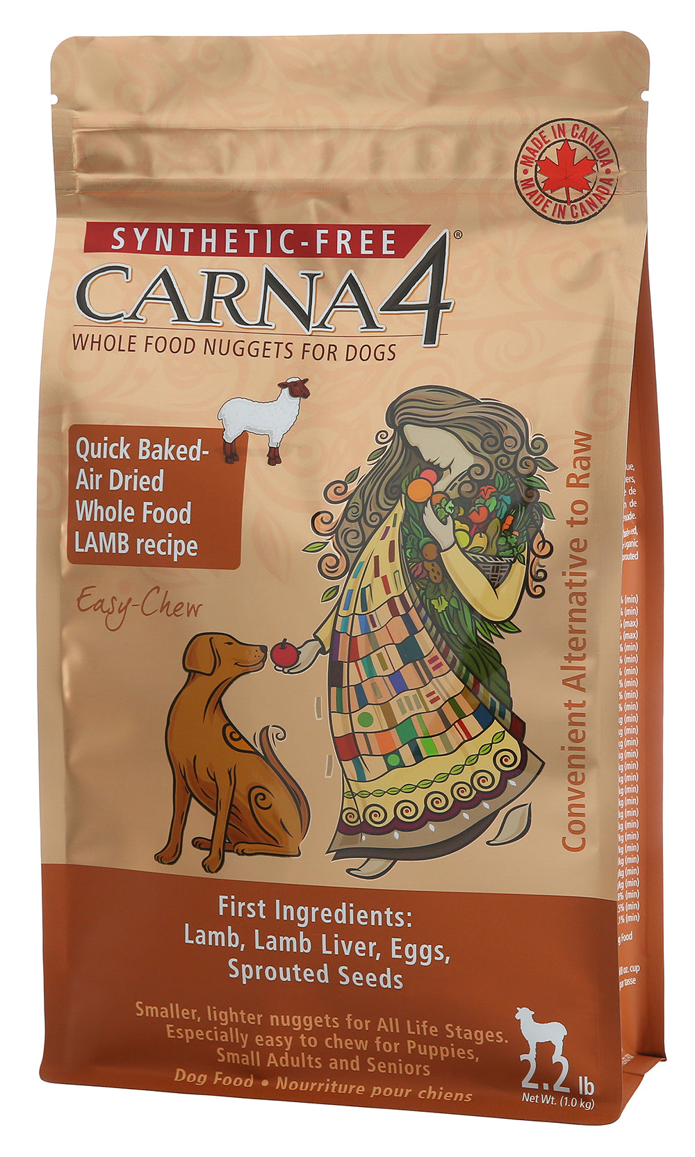 Carna4 Easy Chew Lamb Dog Food, All Life Stages, Wholesome 20 lbs