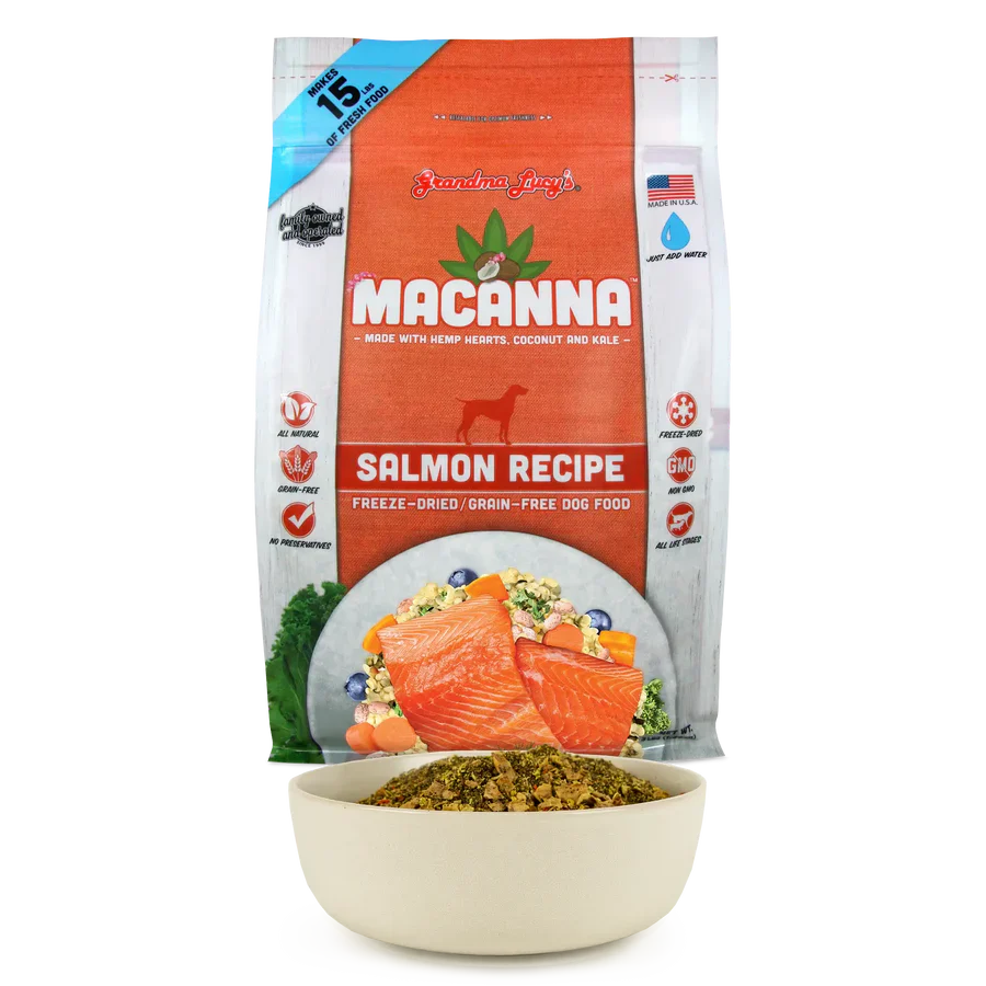 Grandma Lucy's Macanna Freeze-Dried Salmon Grain-Free Dog Food 8lbs - Complete Meal