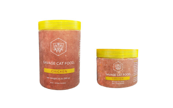Savage Cat Organic Raw Frozen Chicken Food for Feline Health & Vitality