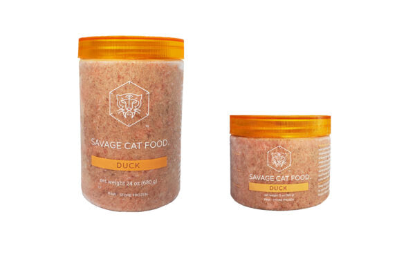 Savage Cat Raw Frozen Duck Food: Wholesome, Natural, Grain-Free Feline Nutrition
