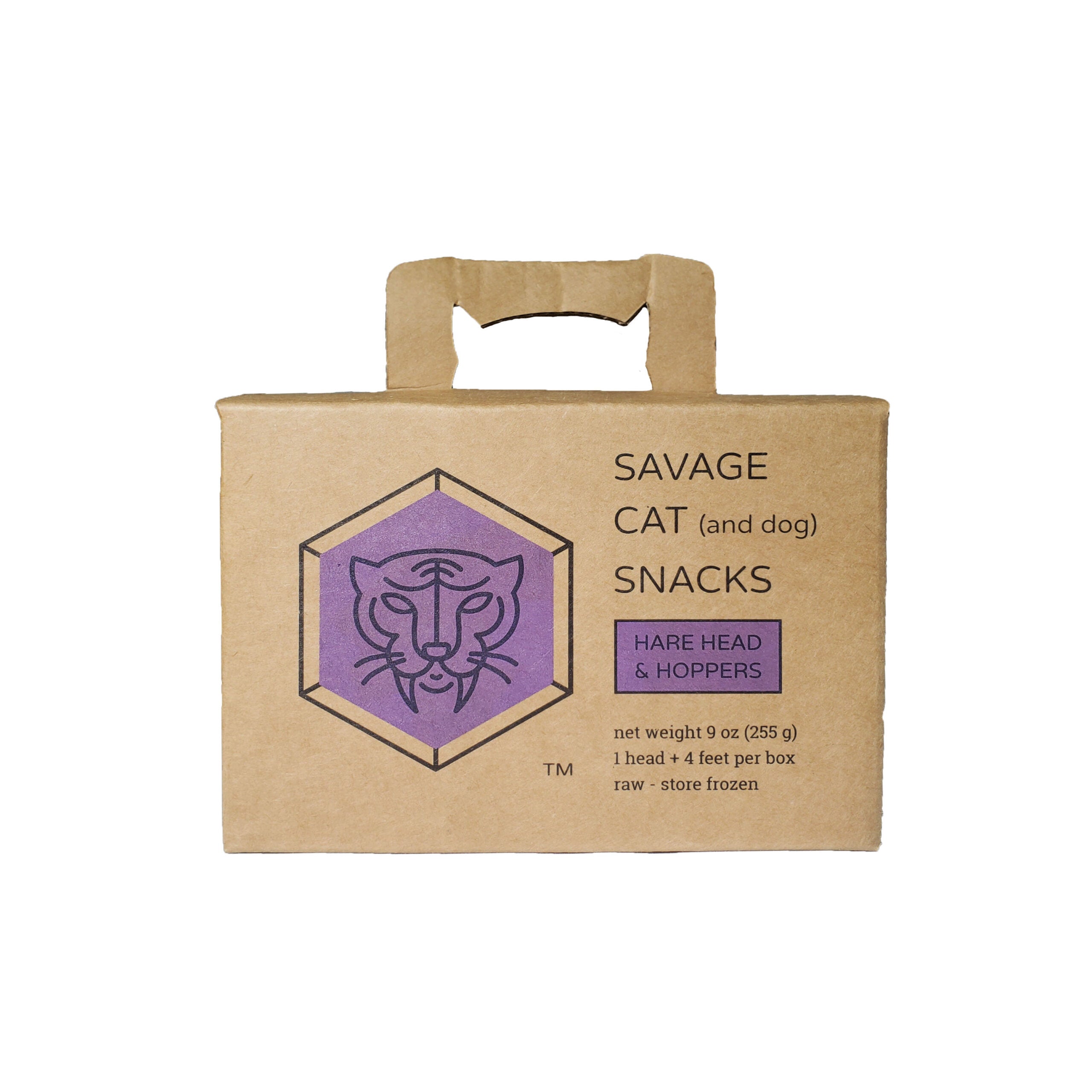 Premium Raw Frozen Hare Head Hoppers Treat for Cats Dogs, 9oz Pack