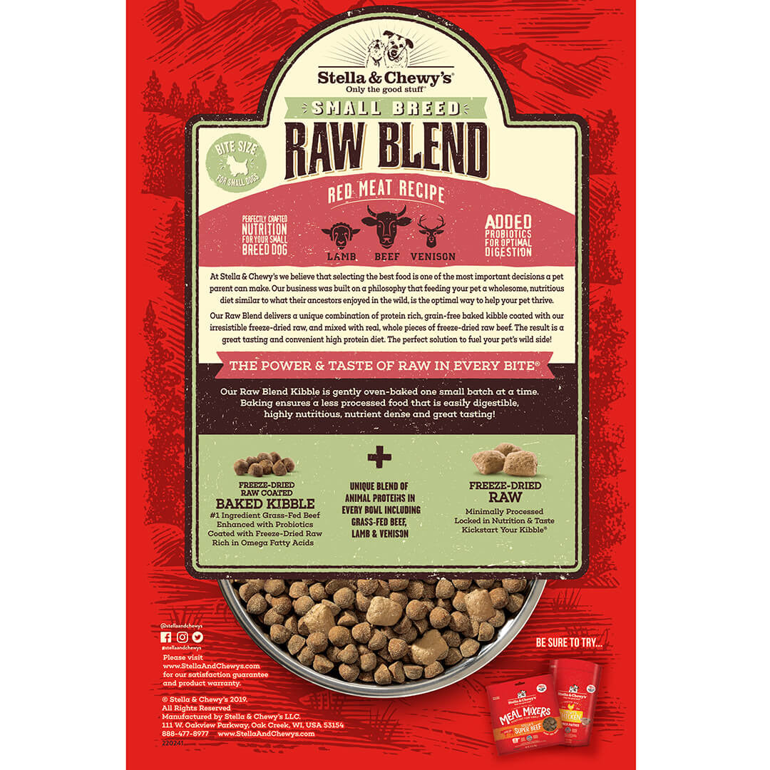 Stella & Chewy's Raw Blend Red Meat Small Breed Dog Food - Protein-Rich Grain-Free Kibble