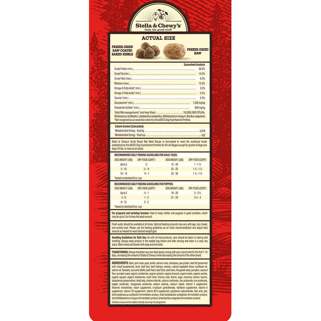 Stella & Chewy's Raw Blend Red Meat Small Breed Dog Food - Protein-Rich Grain-Free Kibble