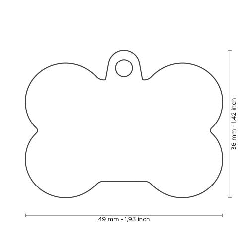 Hushtag No-Jingle XL Aluminum Black Bone Orange Pet ID Tag