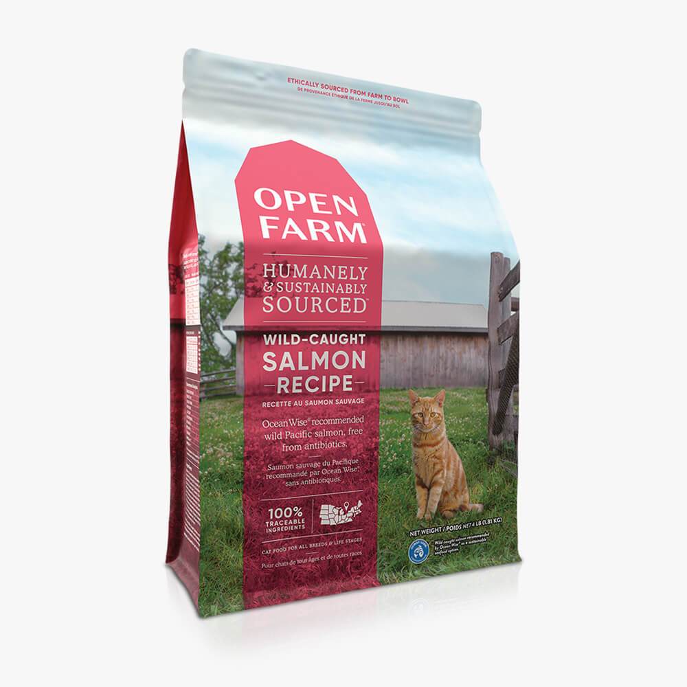 Open Farm Wild-Caught Salmon Dry Cat Food for Optimal Feline Health, 4 lb Bag