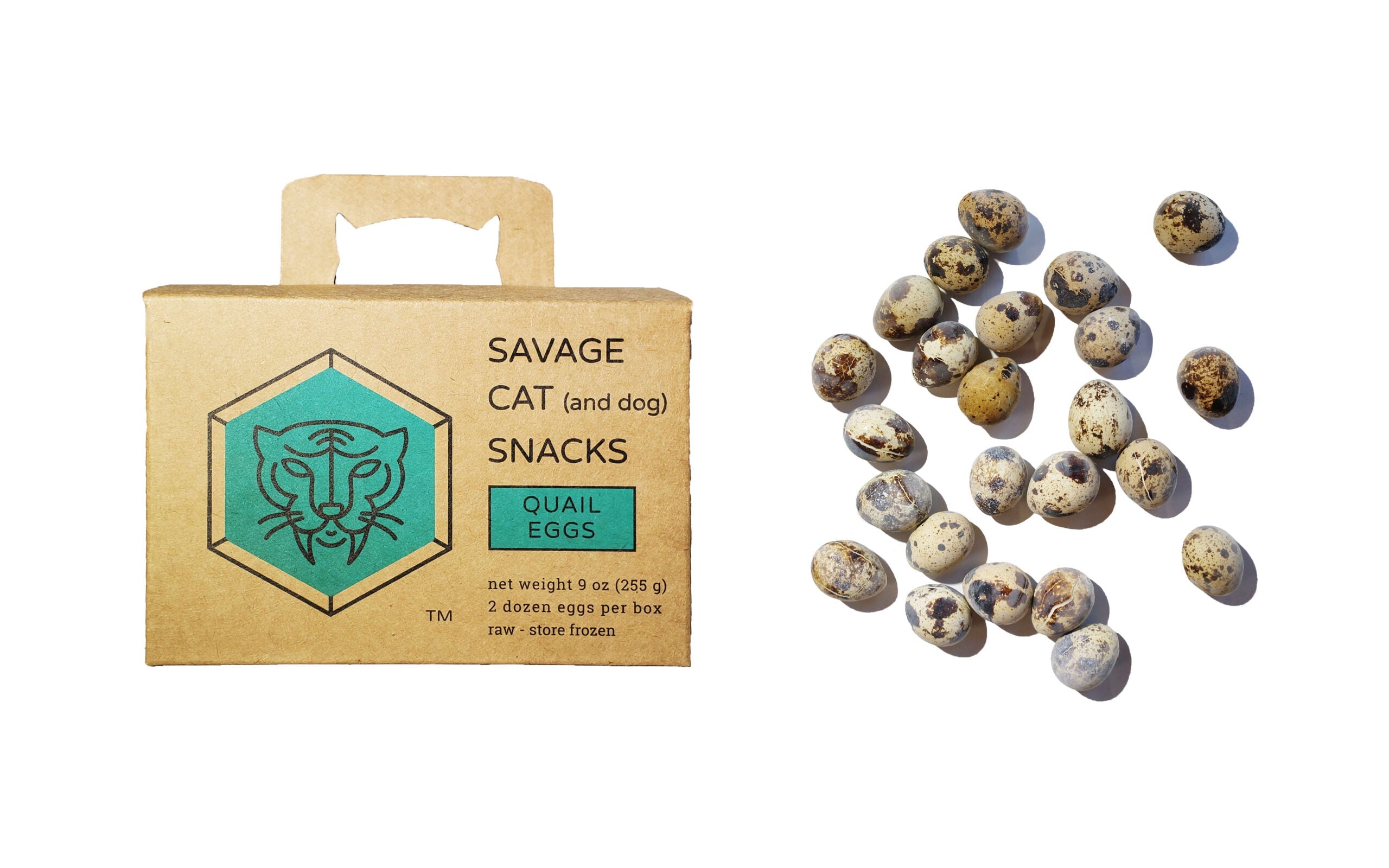 Savage Premium Frozen Raw Quail Eggs for Cats & Dogs - 24ct Nutrient Rich Treat