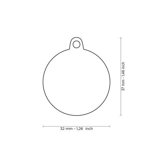 Sparkling Pink Glitter Circle Pet ID Tag with White Paw Print Design