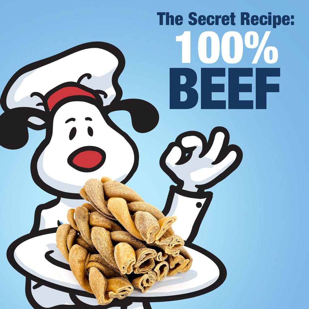 ValueBull USA Beef Rawhide Triple Braided Dog Chews, 6-Inch Bulk Pack