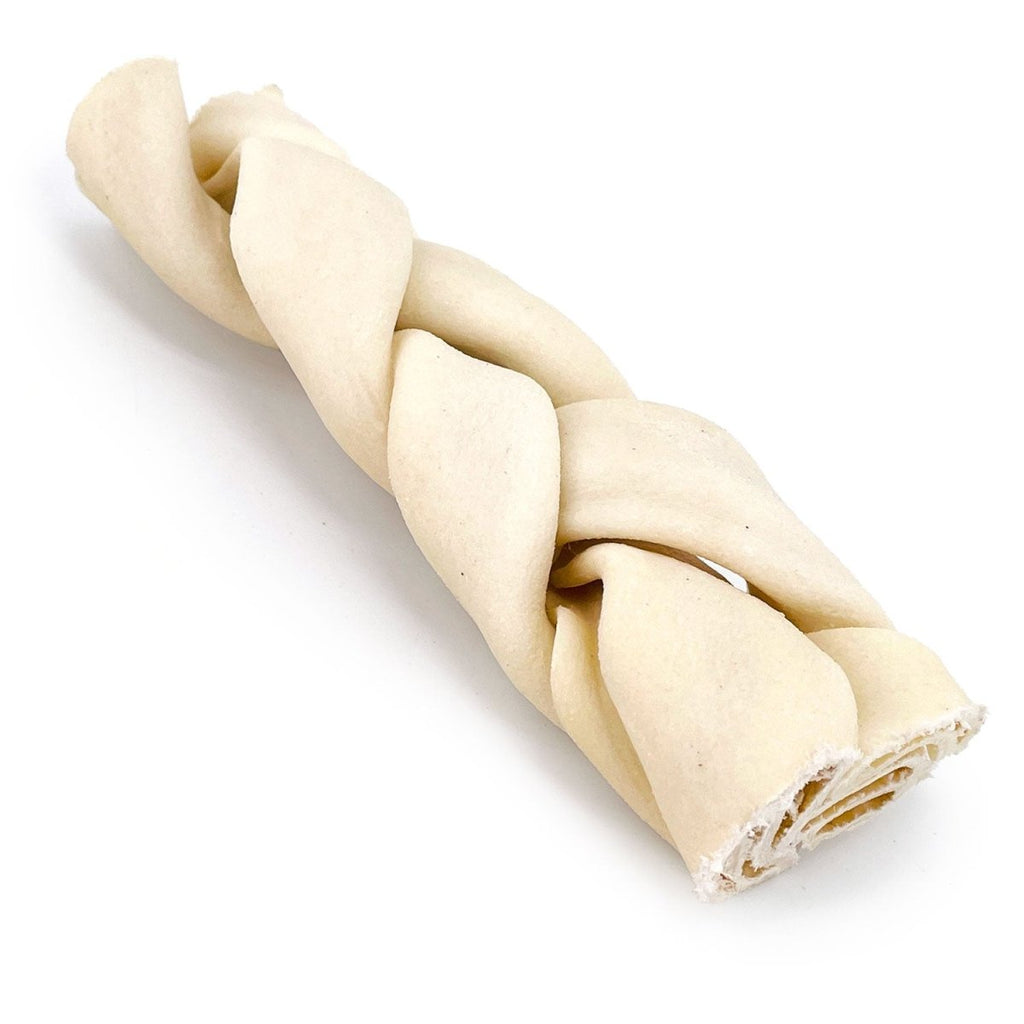 ValueBull USA Beef Rawhide Triple Braided Dog Chews, 6-Inch Bulk Pack