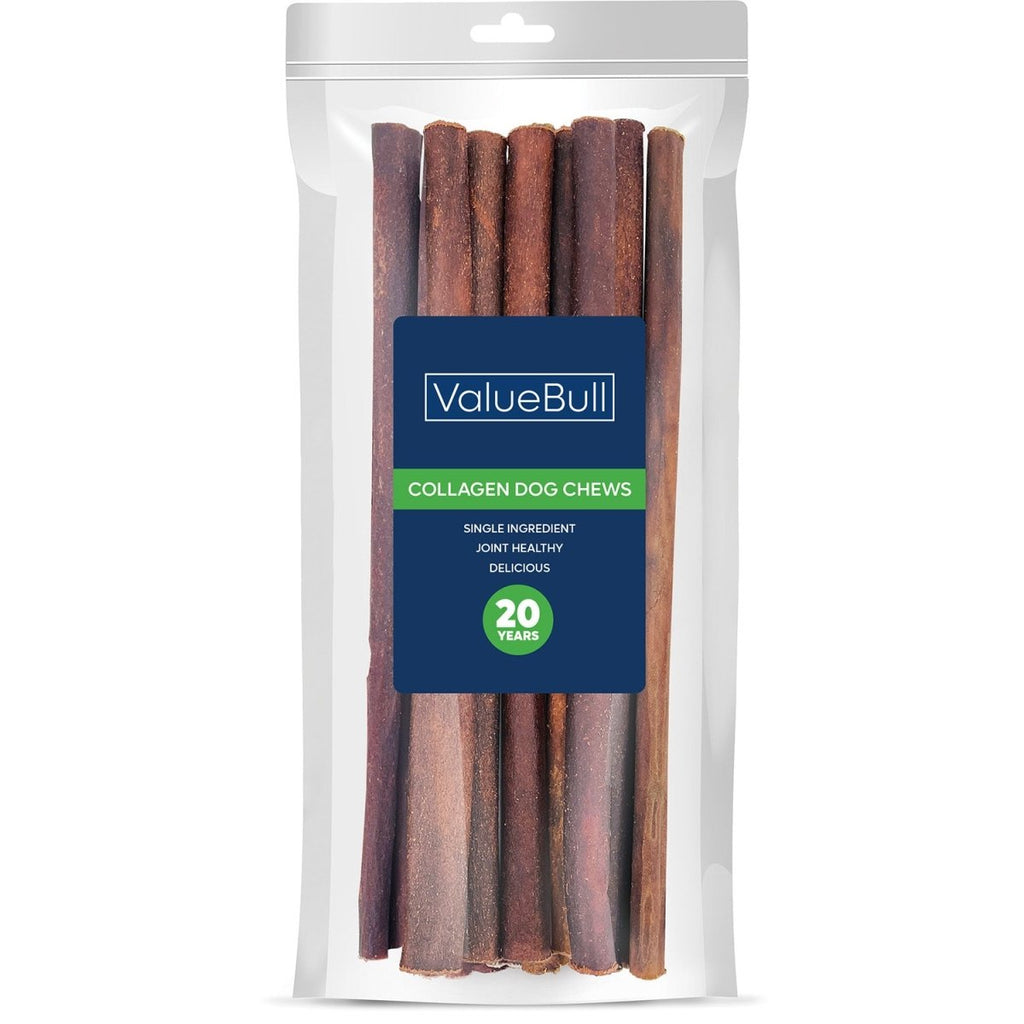 ValueBull 12-Inch Collagen Sticks: Natural, Long-Lasting Beef Dog Chews, 10 Count
