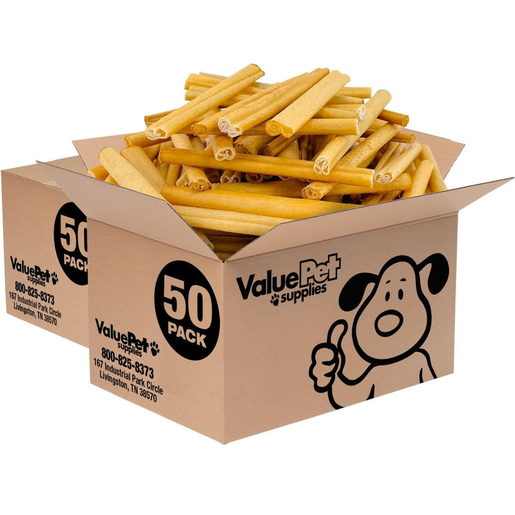 ValueBull USA 6-Inch Smoked Pig Skin Retriever Rolls - 100 Count Bulk Pack