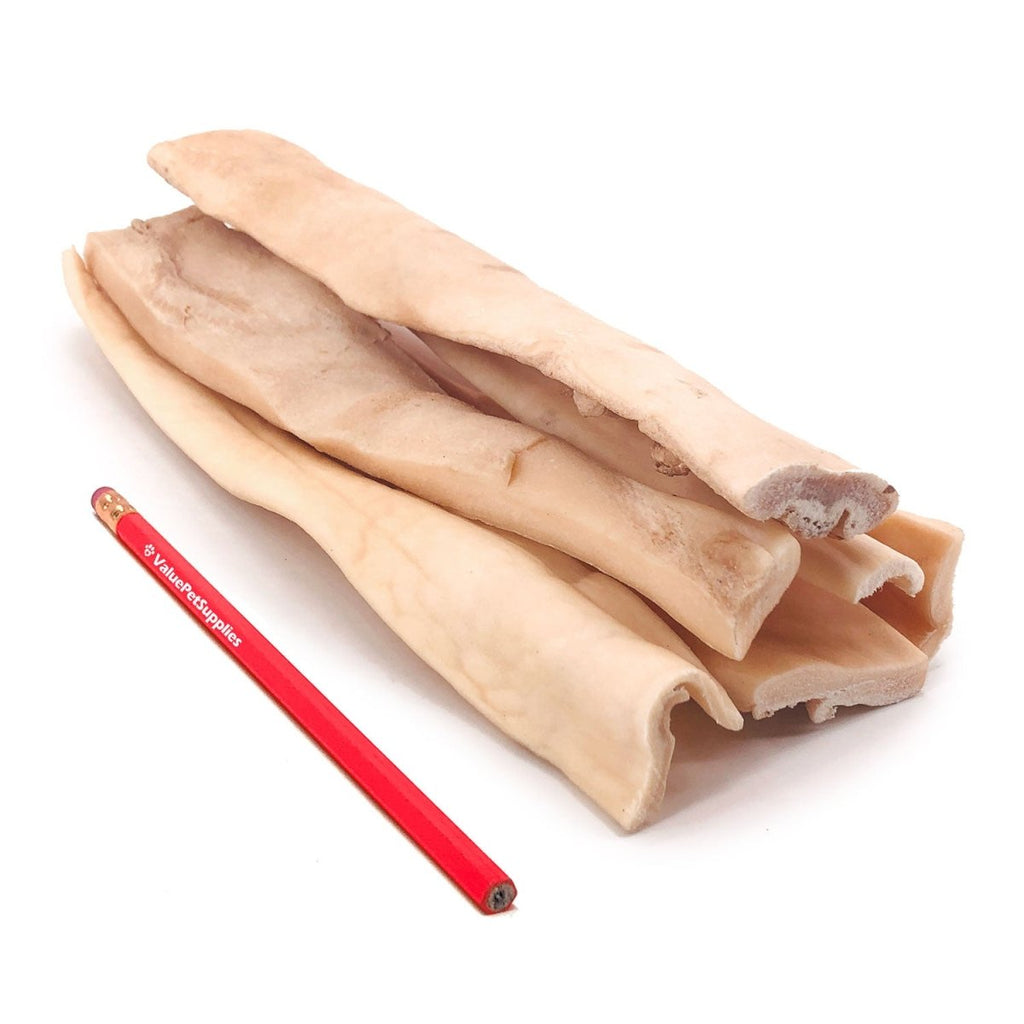 ValueBull Beef Cheek Slices: 9-10 Inch Long-Lasting Dog Chews, 120-Count Bulk